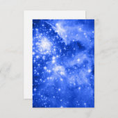 Ultramarine Blue Stars Celestial Photo 招待状 (正面/裏面)