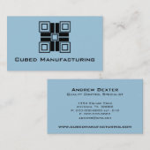 UltraModernブロック横型名刺、青 名刺 (正面/裏面)