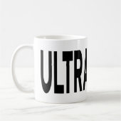 ULTRASOUND ブラックタイポグラフィ コーヒーマグカップ (左)