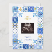 Ultrasound 地中海の Blueベビーありおもしろい サンキューカード (正面)