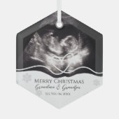 Ultrasound Grandparents Pregnancy Announcement ガラスオーナメント (正面)
