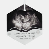 Ultrasound Grandparents Pregnancy Announcement ガラスオーナメント (裏面)