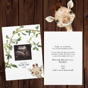 Ultrasound Photo Giraffeありがとう サンキューカード