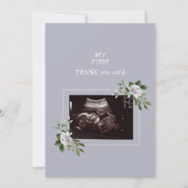 Ultrasound Photo Girl Thank YouベビーPoint of View サンキューカード