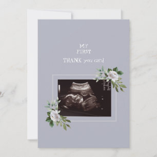 Ultrasound Photo Girl Thank YouベビーPoint of View サンキューカード