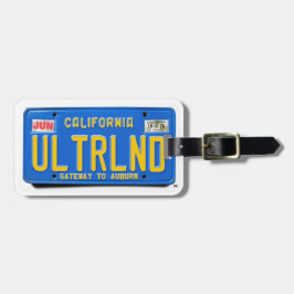 ULTRLND: カリフォルニア1974の青のナンバープレート ラゲッジタグ