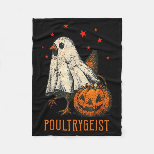 Ultrygeist Funny Halloween Chicken Ghost Costume P フリースブランケット (正面)