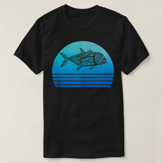Ulua Fishing Native Hawaiian Tshirt  Hawaiian Trib Tシャツ (デザイン正面)