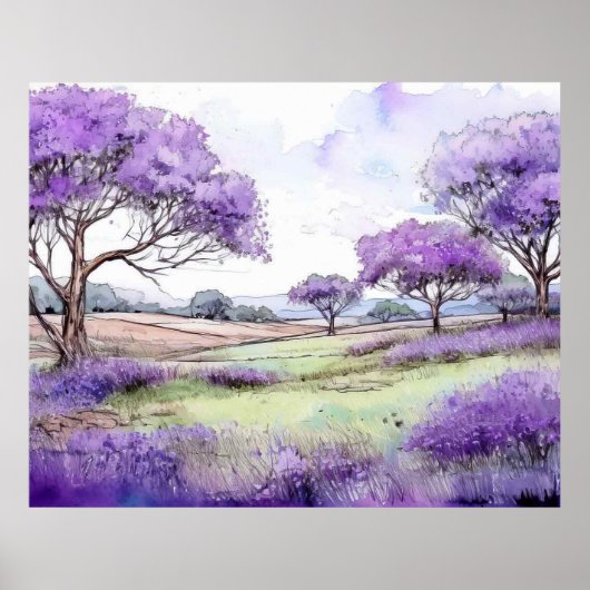 Ulupalakua Jacaranda Trees ポスター (正面)