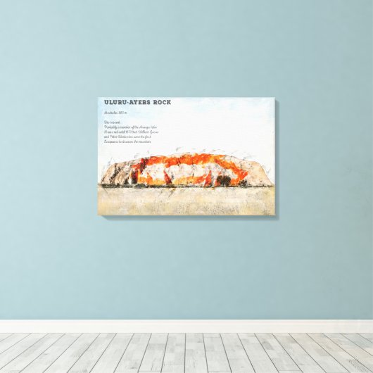 Uluru, Ayers Rock キャンバスプリント (インサイチュ (ウッドフロア))