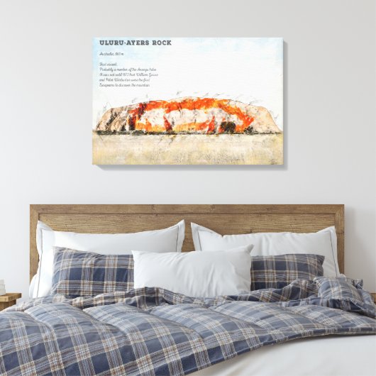 Uluru, Ayers Rock キャンバスプリント (インサイチュ (寝室))