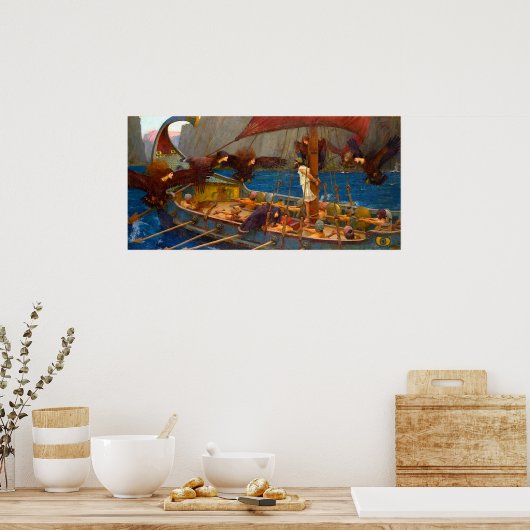 Ulysses and the Sirens by John William Waterhouse ポスター (キッチン)