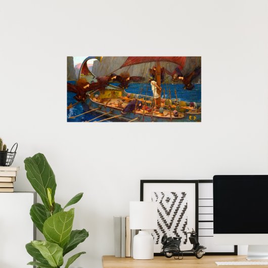 Ulysses and the Sirens by John William Waterhouse ポスター (ホームオフィス)