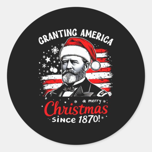Ulysses S Grant Granting America Christmas Usa His ラウンドシール (正面)