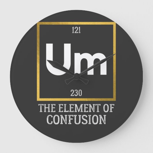 UM混乱の要素Tシャツ ラージ壁時計 (正面)