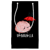 Um-brain-lla Brain おもしろい Puns Dark BG スモールペーパーバッグ (正面)