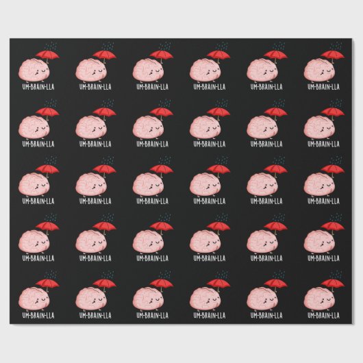 Um-brain-lla Brain おもしろい Puns Dark BG ラッピングペーパー (フラット)
