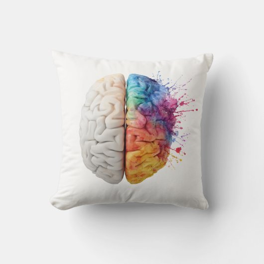 Um cérebro dividido entre os lados, almofada クッション (正面)