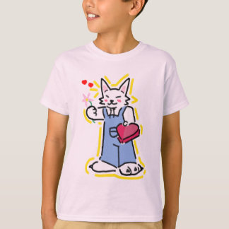 Um gatinho muito fofo te oferecendo uma flor! tシャツ
