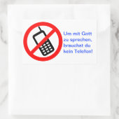Um mit Gott zu sprechen, brauchst du kein Telefon! 長方形シール (バッグ)