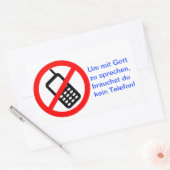 Um mit Gott zu sprechen, brauchst du kein Telefon! 長方形シール (封筒)