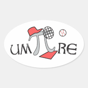um-Pi-re - Umpire PiシンボルおもしろいスタンプPiギフト 楕円形シール