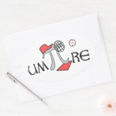 um-Pi-re - Umpire PiシンボルおもしろいスタンプPiギフト 楕円形シール (封筒)