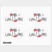 um-Pi-re - Umpire PiシンボルおもしろいスタンプPiギフト 楕円形シール (シート)