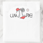 um-Pi-re - Umpire PiシンボルおもしろいスタンプPiギフト 楕円形シール (バッグ)