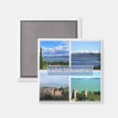 UMB001 LAKE TRASIMENO、モザイク、ウンブリア、冷蔵庫 マグネット (正面/裏面)