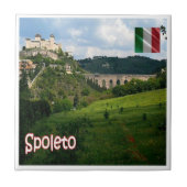 UMB010 SPOLETO, Panorama, Umbria,イタリア, タイル (正面)