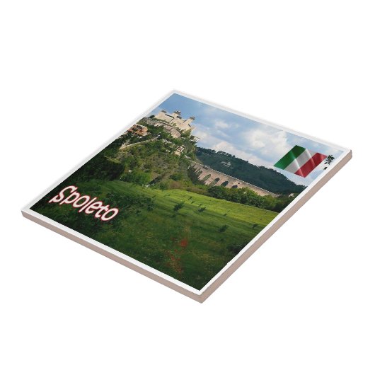 UMB010 SPOLETO, Panorama, Umbria,イタリア, タイル (側面)