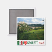 UMB013 SPOLETO I Love, Umbria，イタリア，冷蔵庫 マグネット (正面/裏面)