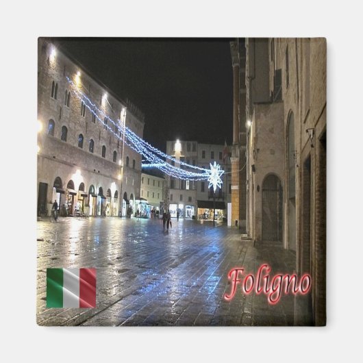 UMB027 FOLIGNO, Republic Square, Umbria,冷蔵庫 マグネット (正面)