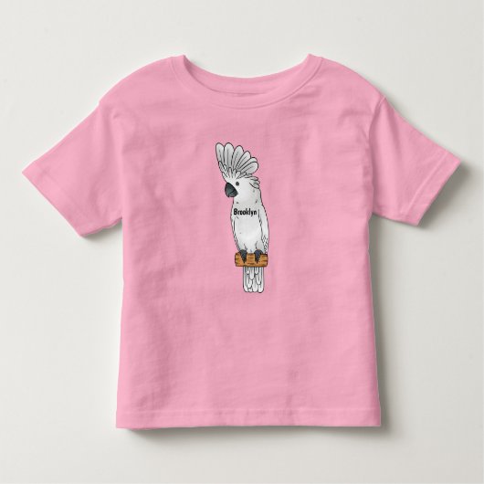 Umbrella cockatoo bird cartoon illustration トドラーTシャツ (正面)