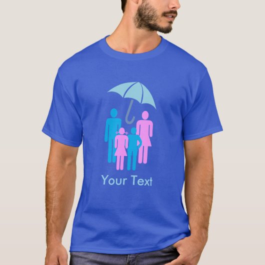 Umbrella Covering Family Logo Custom Tシャツ (正面)