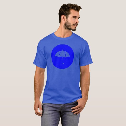 Umbrella Icon on Blue Circle Tシャツ (正面フル)