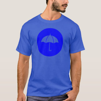Umbrella Icon on Blue Circle Tシャツ