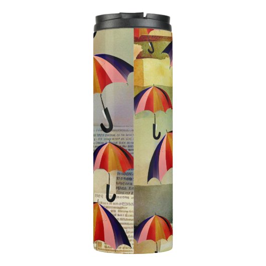 UMBRELLA PATTERNS IN A CAPTIVATING COLLAGE タンブラー (裏面)