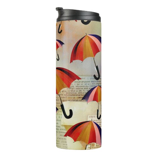 UMBRELLA PATTERNS IN A CAPTIVATING COLLAGE タンブラー (回転右)