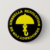 UMBRELLA REVOLUTION, DEMOCRACY FOR HK. 缶バッジ (正面)