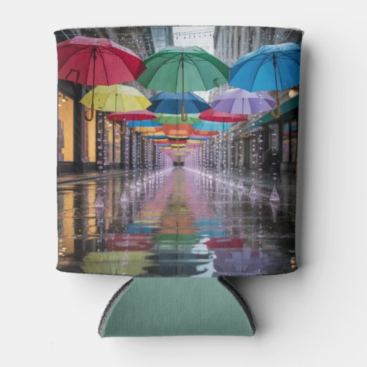 Umbrellas Rain Street Can Sleeve 缶クーラー (正面)