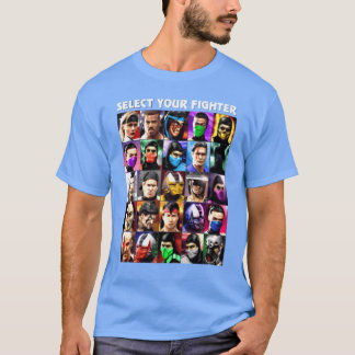 UMK3 モータルコンバット ファイターセレクト ブラックネイビー f Tシャツ