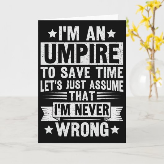 Umpire Funny Sketll Design For An Umpire  カード (黄色い花)