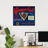 Umpqua Chief Apple Crate LabelSutherlin、または ポスター (ホームオフィス)