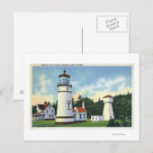 Umpqua LighthouseCoastの外部ビュー ポストカード (正面/裏面)
