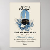 Umrah Mubarak Personalized Islamic Wall Art Poster ポスター (正面)
