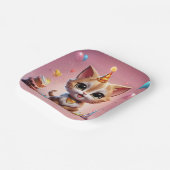 Un adorable chaton qui fête son anniversaire ペーパープレート (傾斜あり)