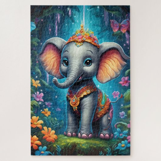 Un adorable éléphanteau ジグソーパズル (縦)