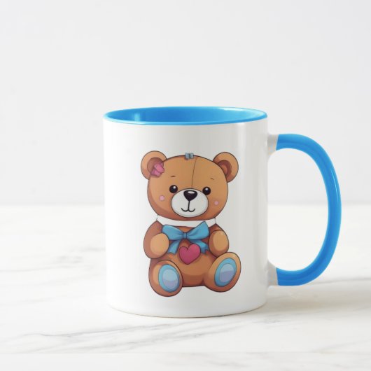 Un adorable ours en peluche au design cartoon. マグカップ (右)